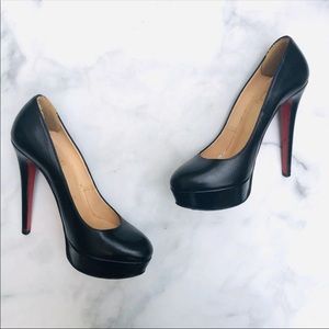 Christian Louboutin Leather Platform Black Heels